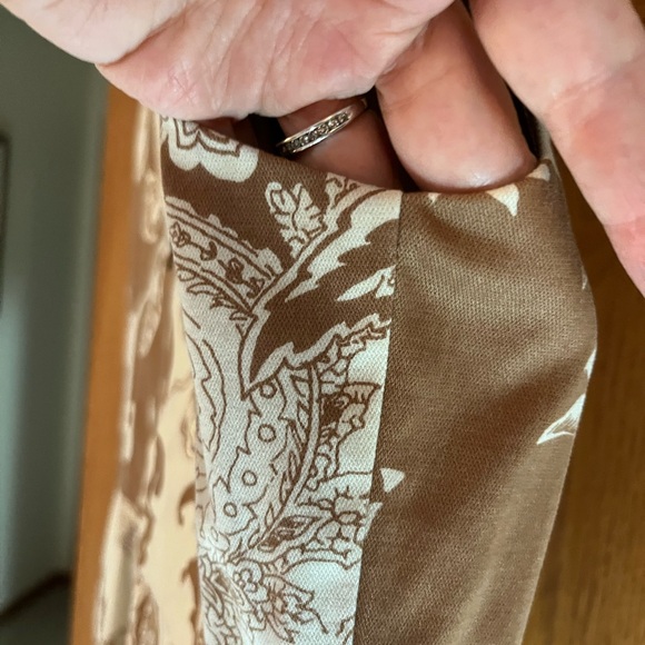 Talbots sleeveless lined brown/cream dress size 14 - Picture 4 of 6